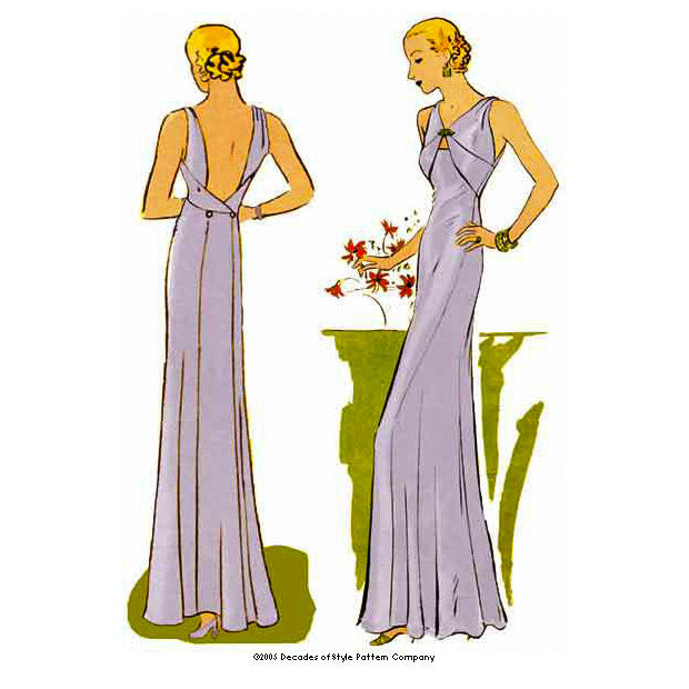 1930s Evening Gown Sewing Pattern ...